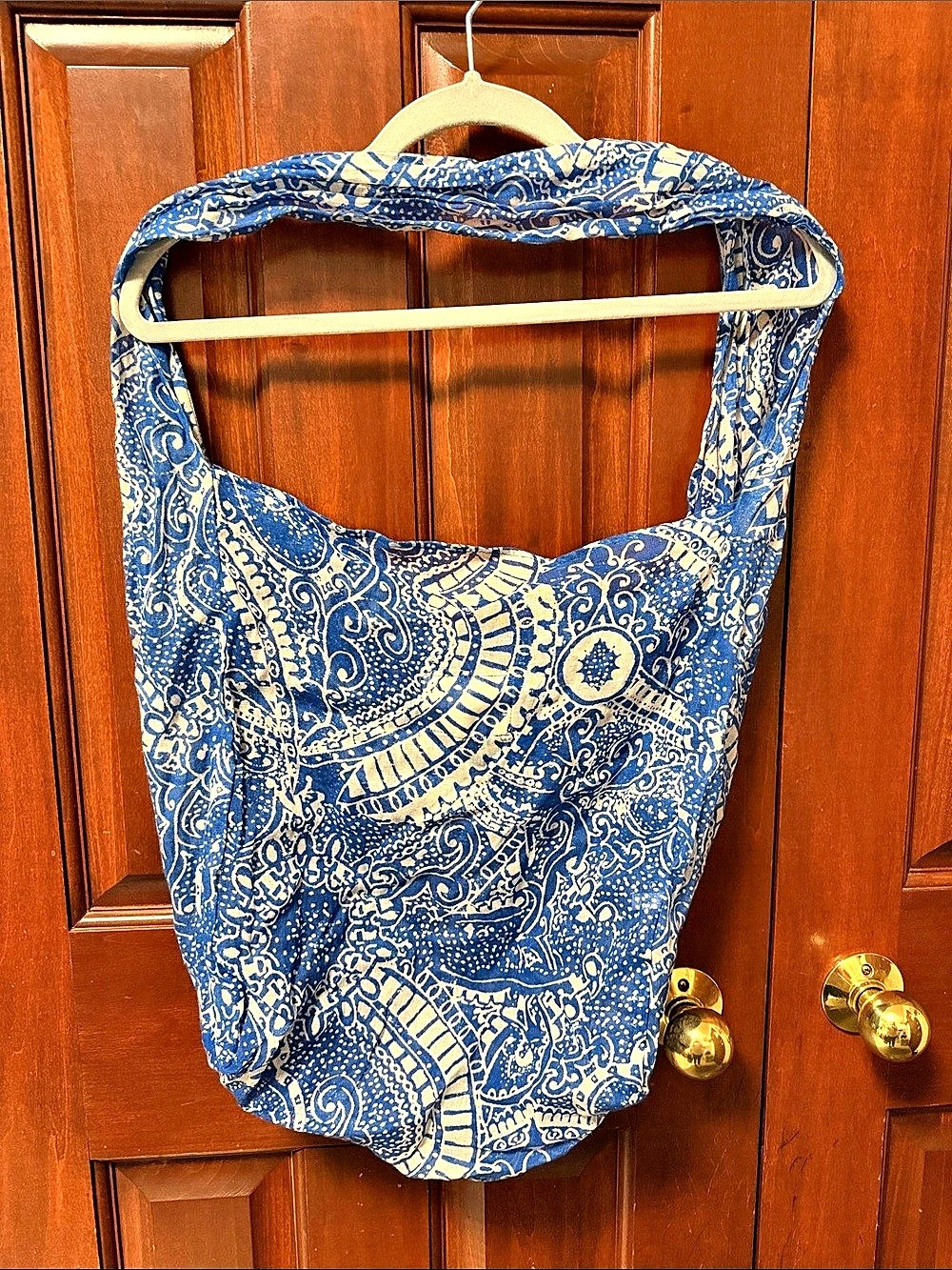Paisley Shoulder Bag in Blue & White